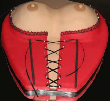 Hot red sexy fancy lace breast and nipple cake las vegas erotic cakes