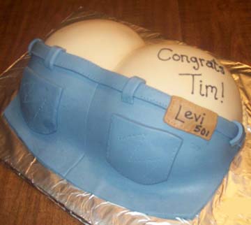 shorts wrapped on a round firm butt with crack showing cake -las vegas erotic cakes